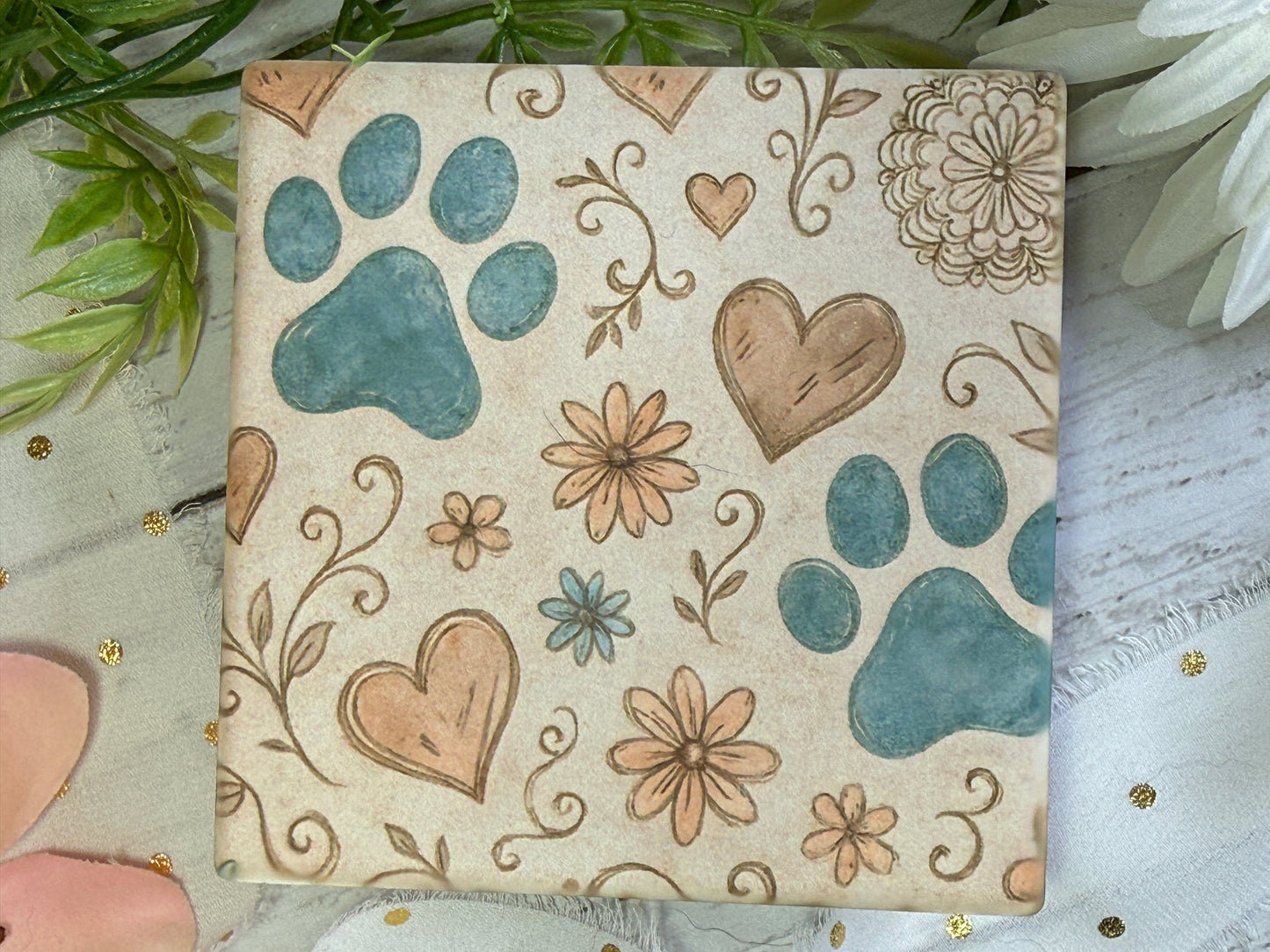 Beige Paw Coaster