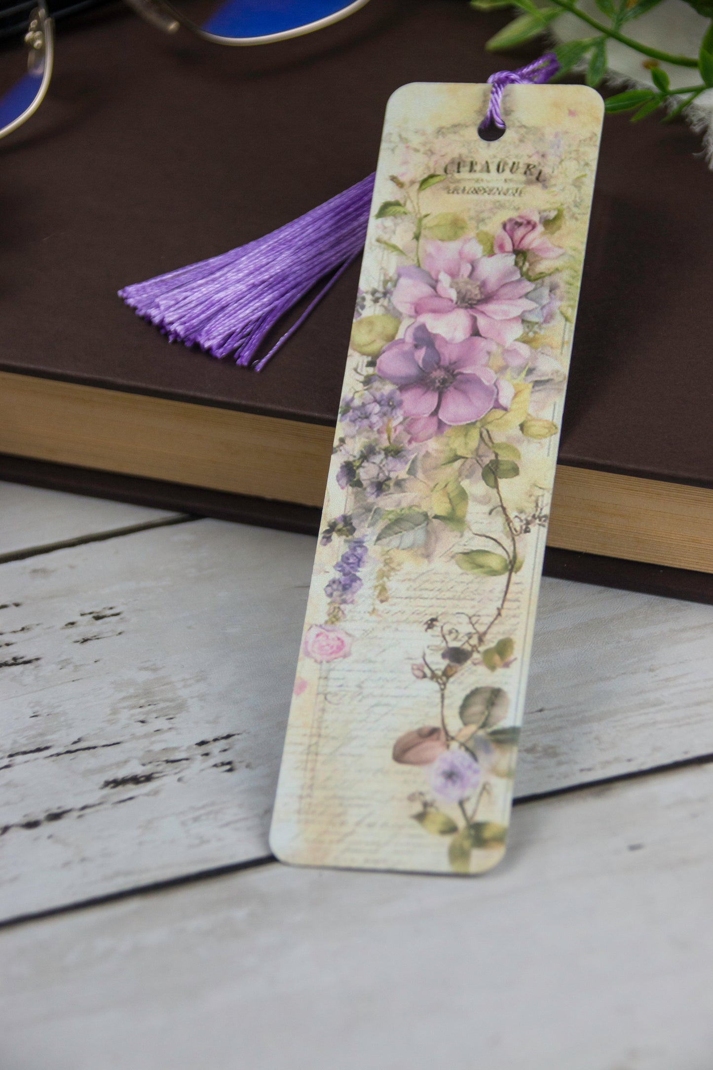 Purple Floral Bookmark