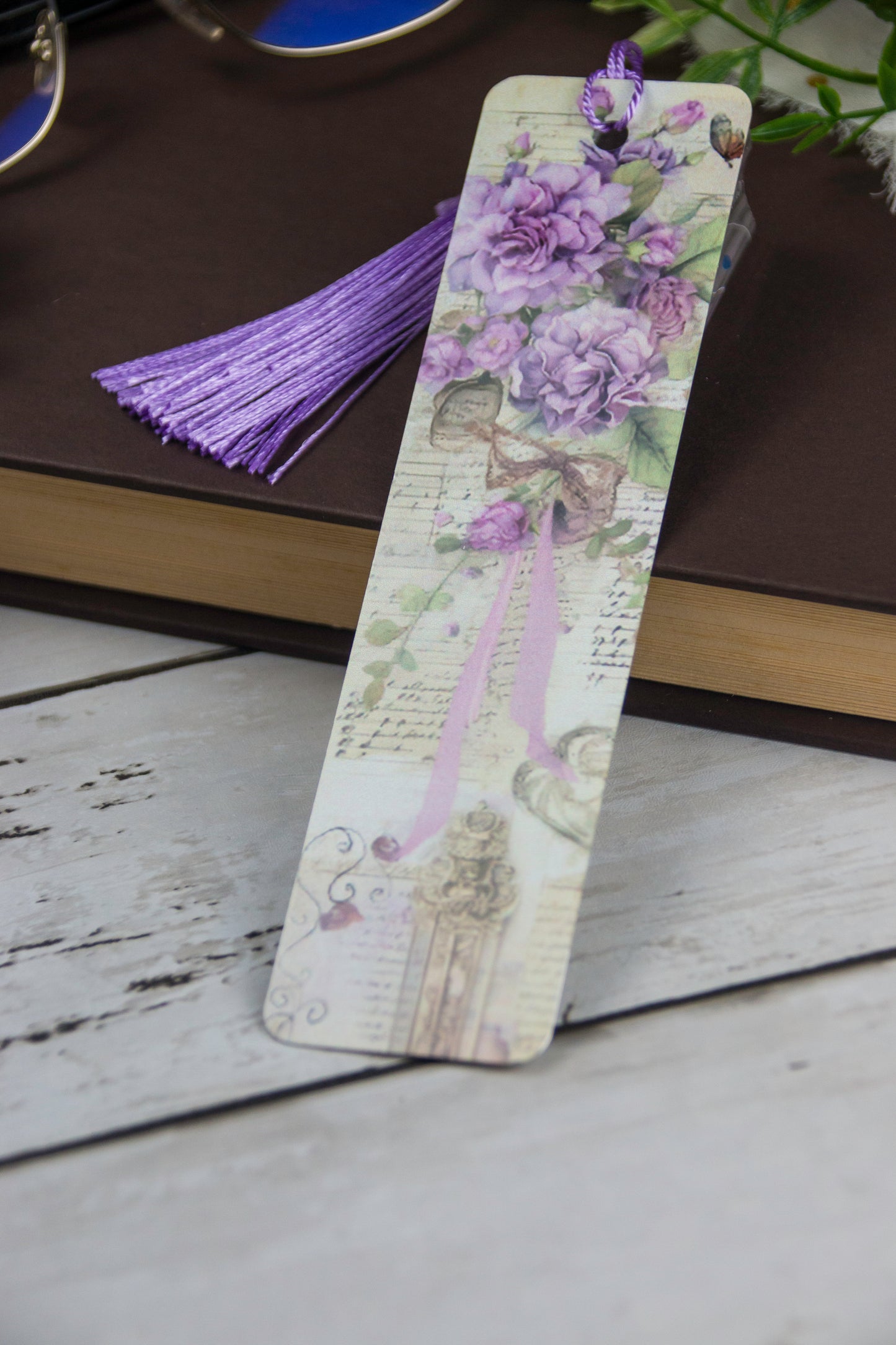 Purple Floral Bookmark