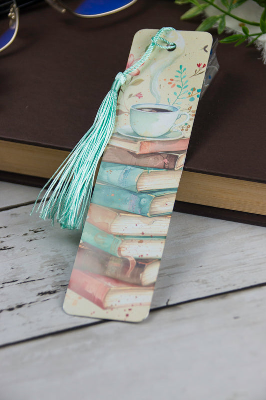 Teal Book Stack Bookmark