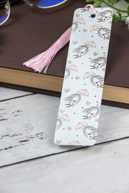 Pink Umbrella Girl Bookmark