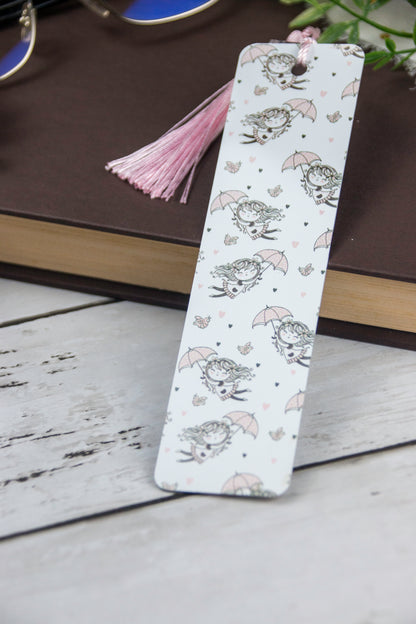 Pink Umbrella Girl Bookmark