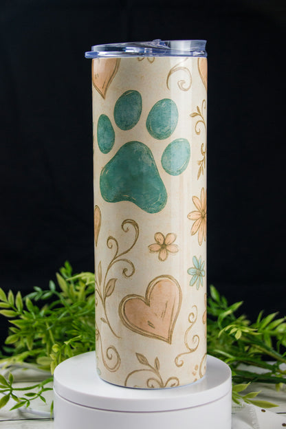 Beige Paw Tumbler-20oz