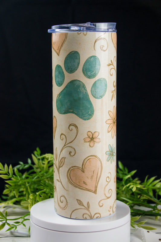Beige Paw Tumbler-20oz