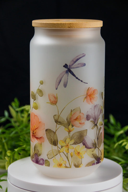 Dragonfly Glass Can