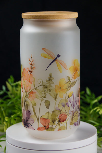 Dragonfly Glass Can