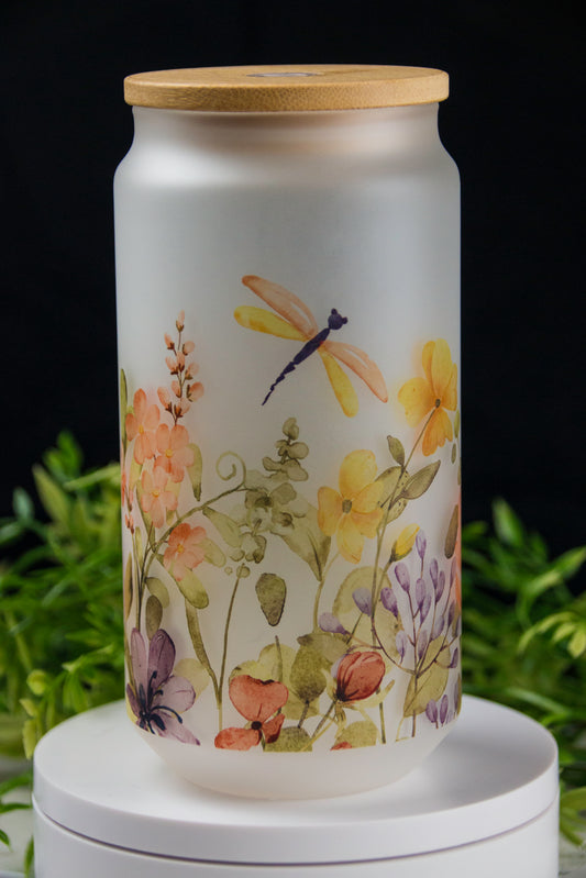 Dragonfly Glass Can