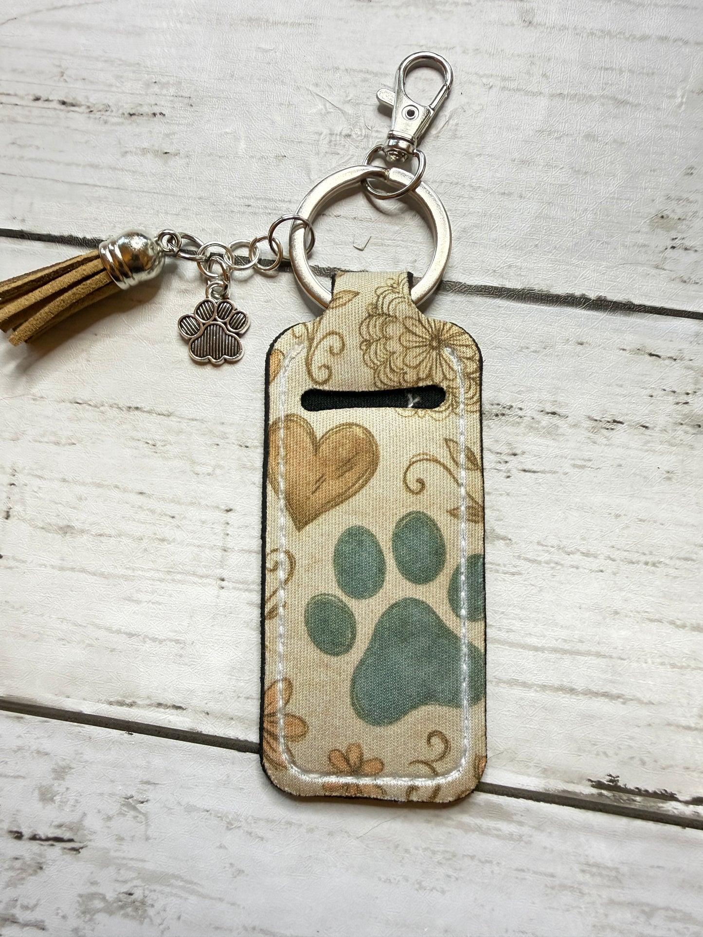 Beige Paw Chapstick Holder