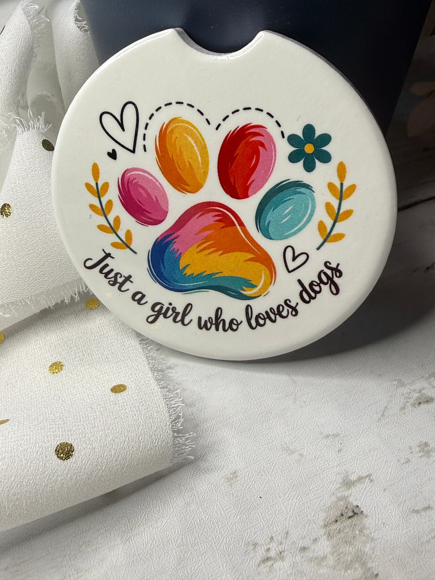 Just A Girl Who Loves Dogs Car Coaster