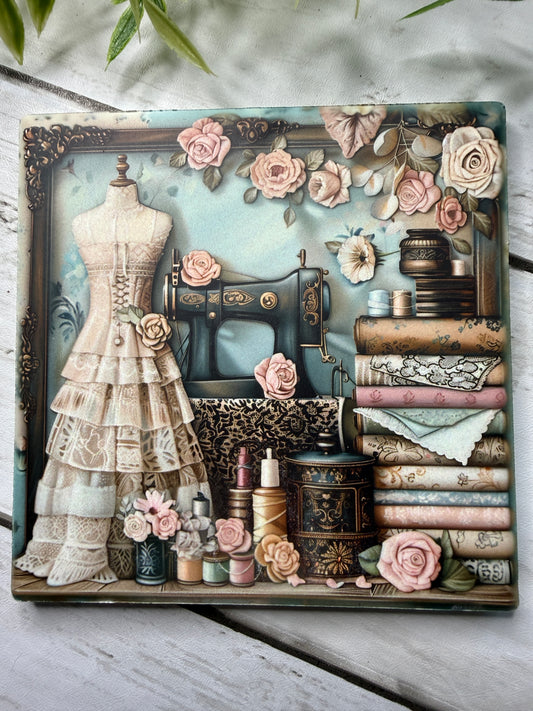 Sewing Collage Coaster