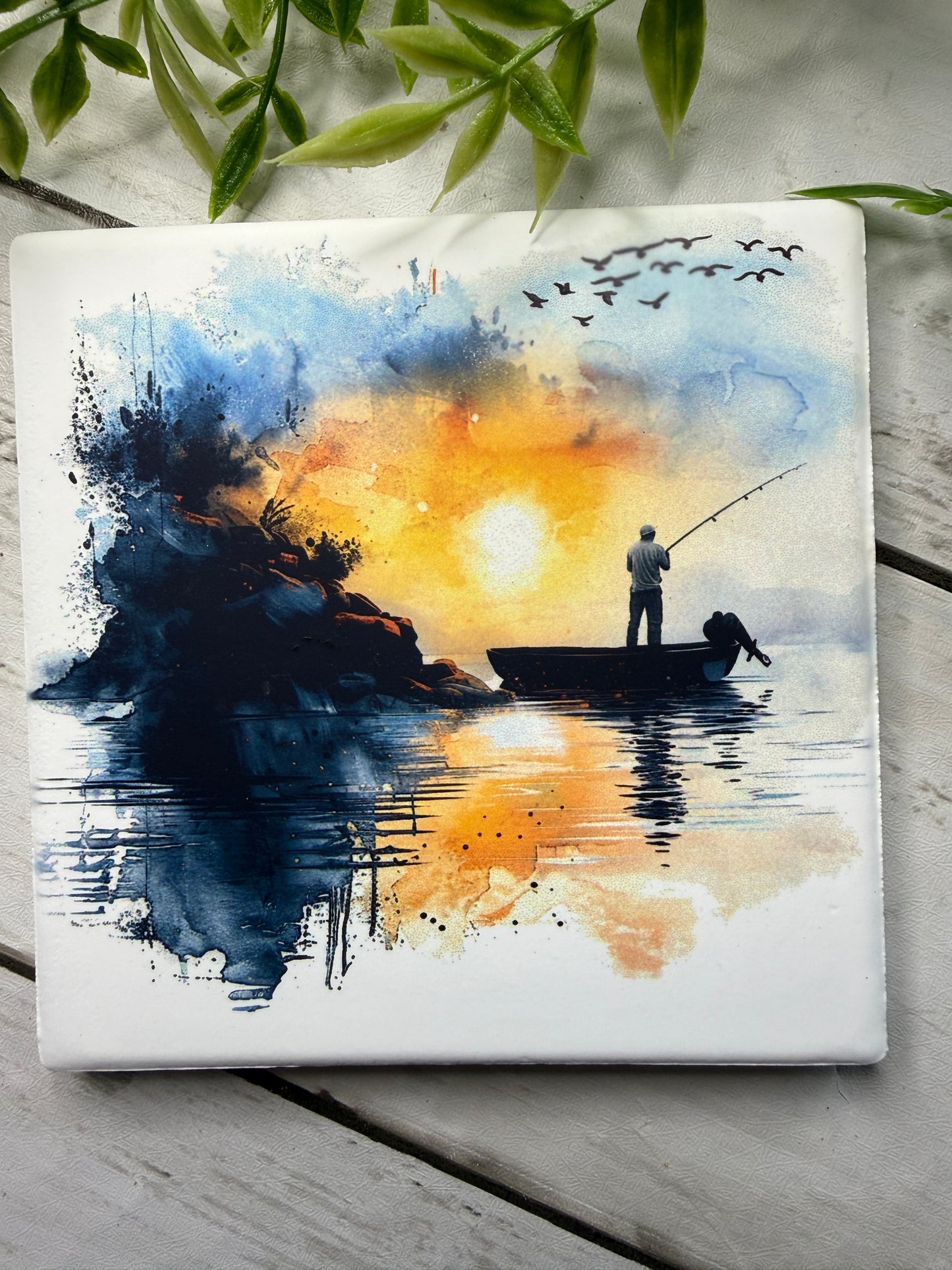 Sunset Fishing Coaster