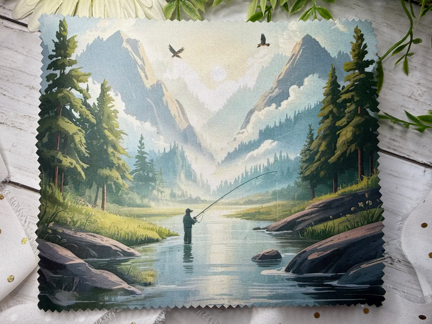 Fishing Scene Eye Glass/Lens Cleaner