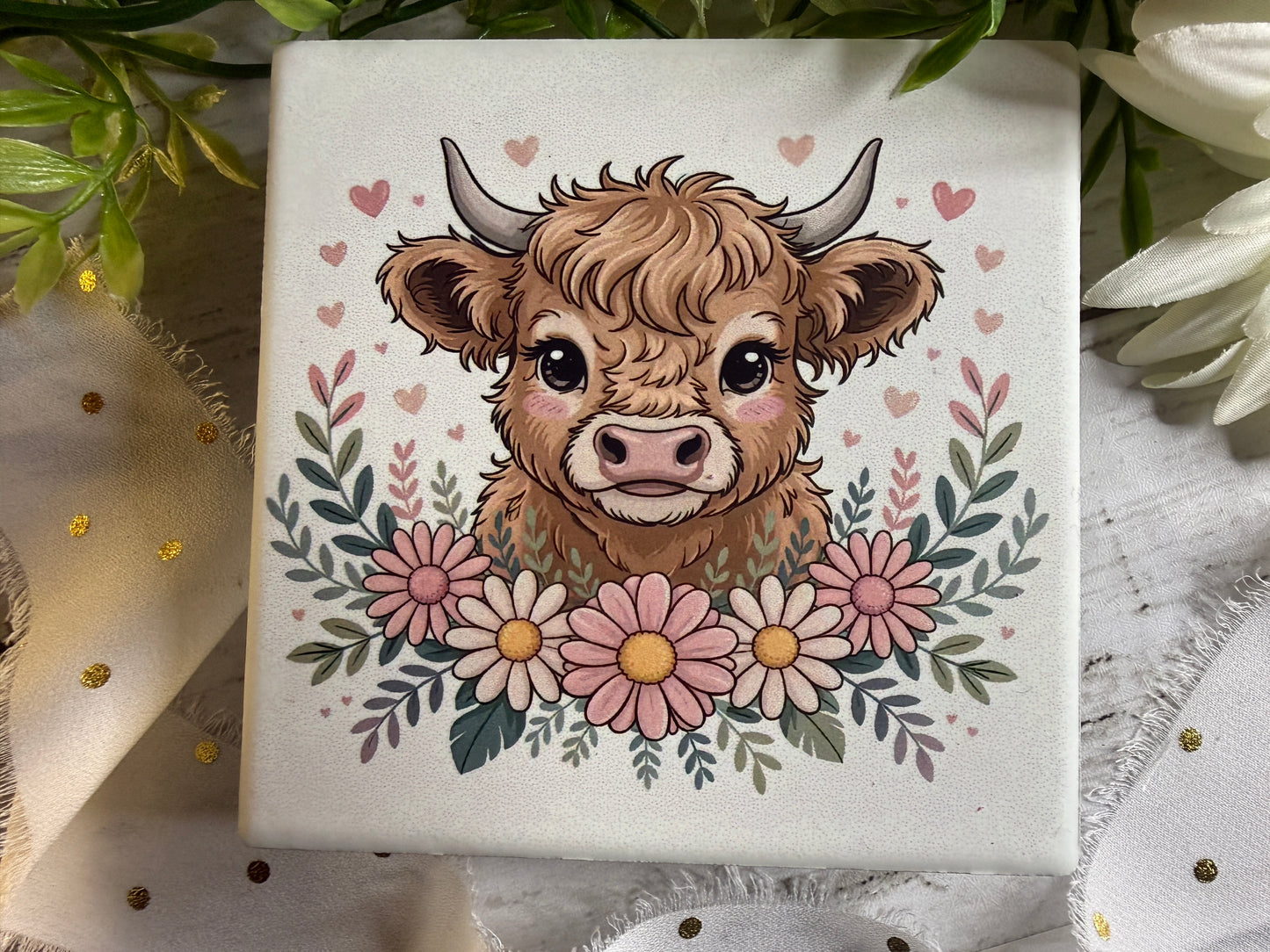 Daisy Cow Coaster