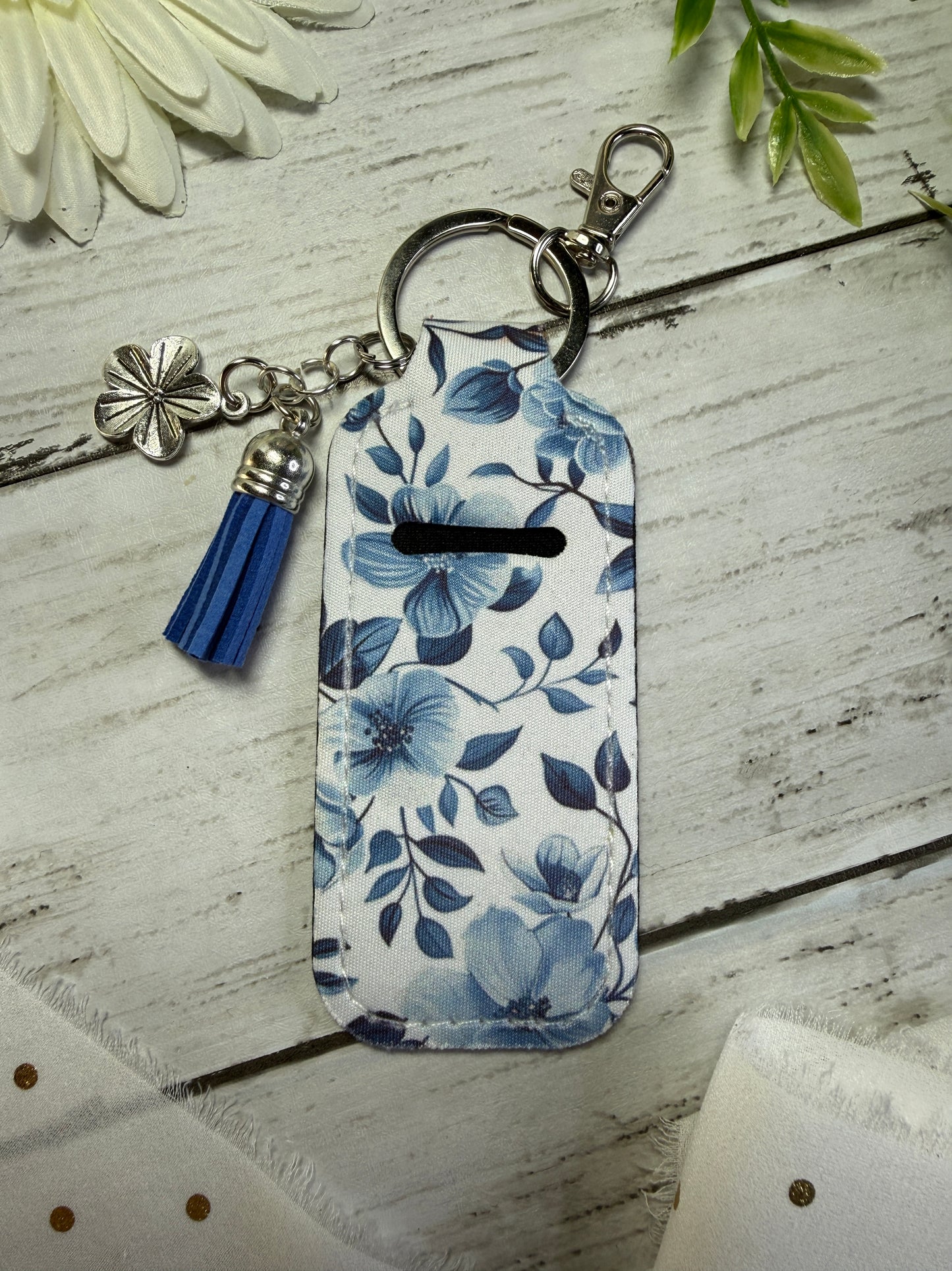 Blue Flower Chapstick Holder
