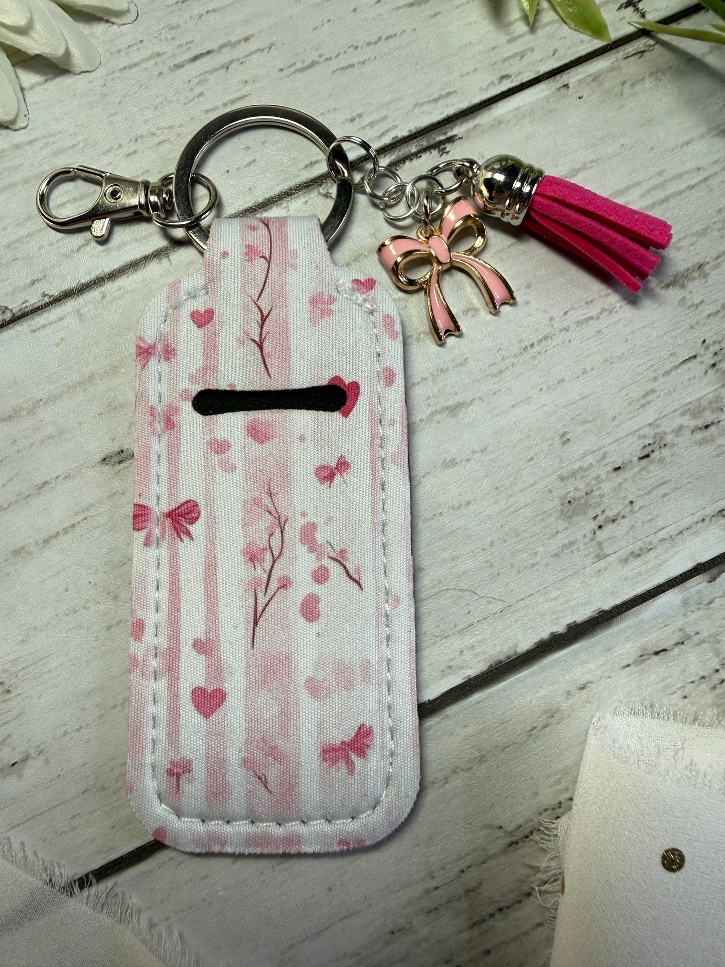 Pink Bow Chapstick Holder
