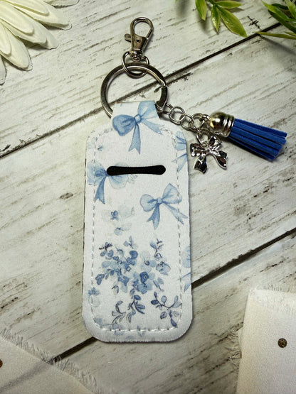 Blue Bow Chapstick Holder