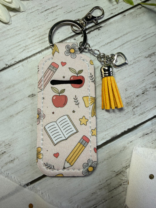Pink School Themed Chapstick Holder