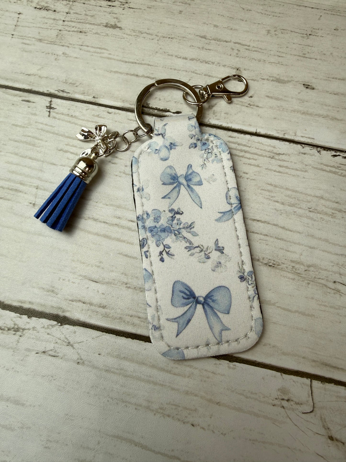 Blue Bow Chapstick Holder