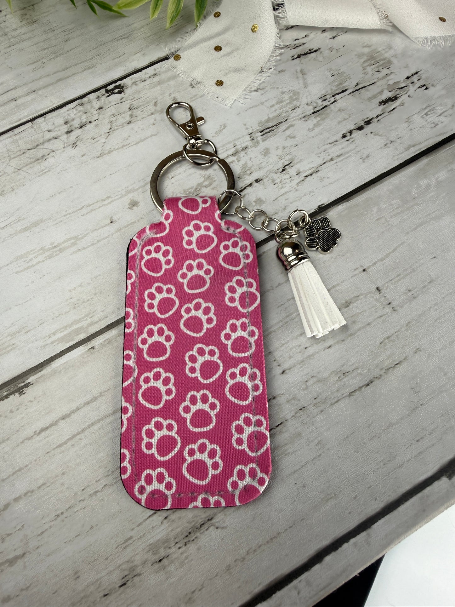 Pink Paw Chapstick Holder